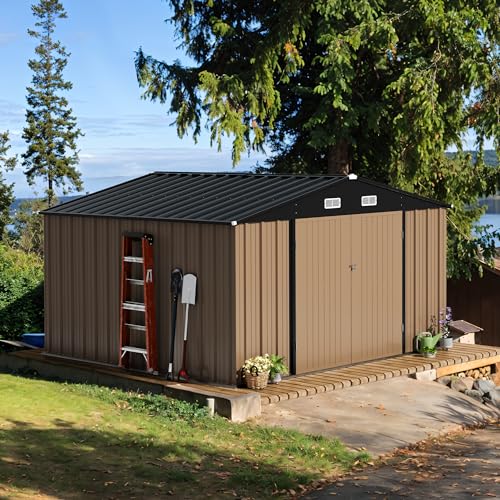 10x10 FT Outdoor Storage Shed, - đánh giá và giá Gardening Tools Of