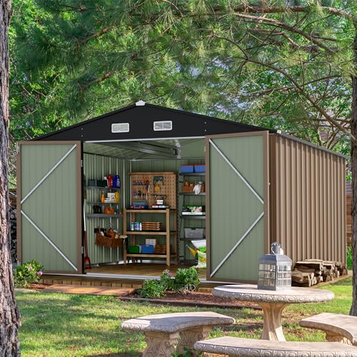 10x10 FT Outdoor Storage Shed, - đánh giá và giá Gardening Tools Of