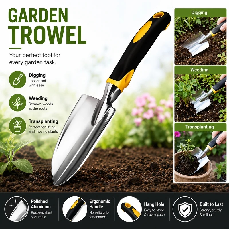 Heavy‑Duty Stainless Steel Han - đánh giá và giá Gardening Tools Trowel