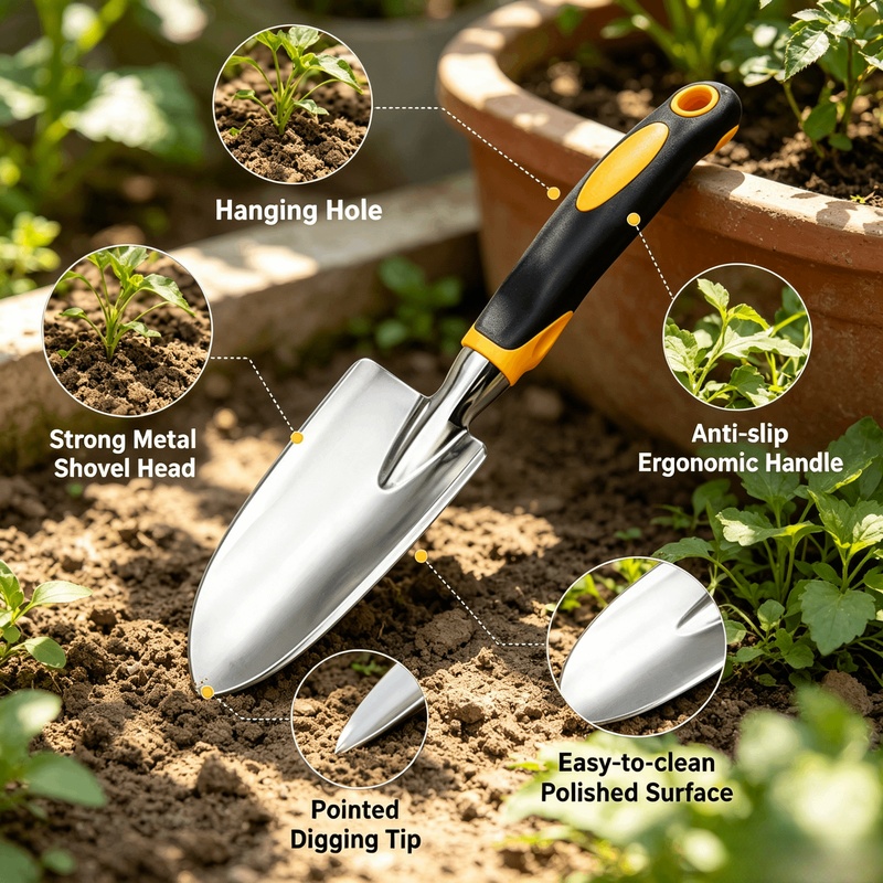 Heavy‑Duty Stainless Steel Han - đánh giá và giá Gardening Tools Trowel